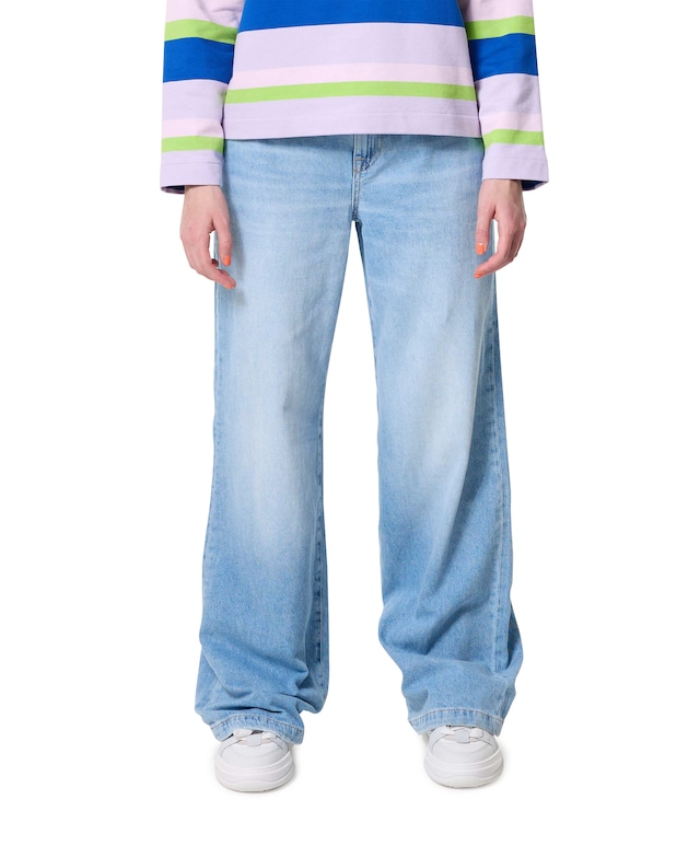 wide leg chino jeans blauw