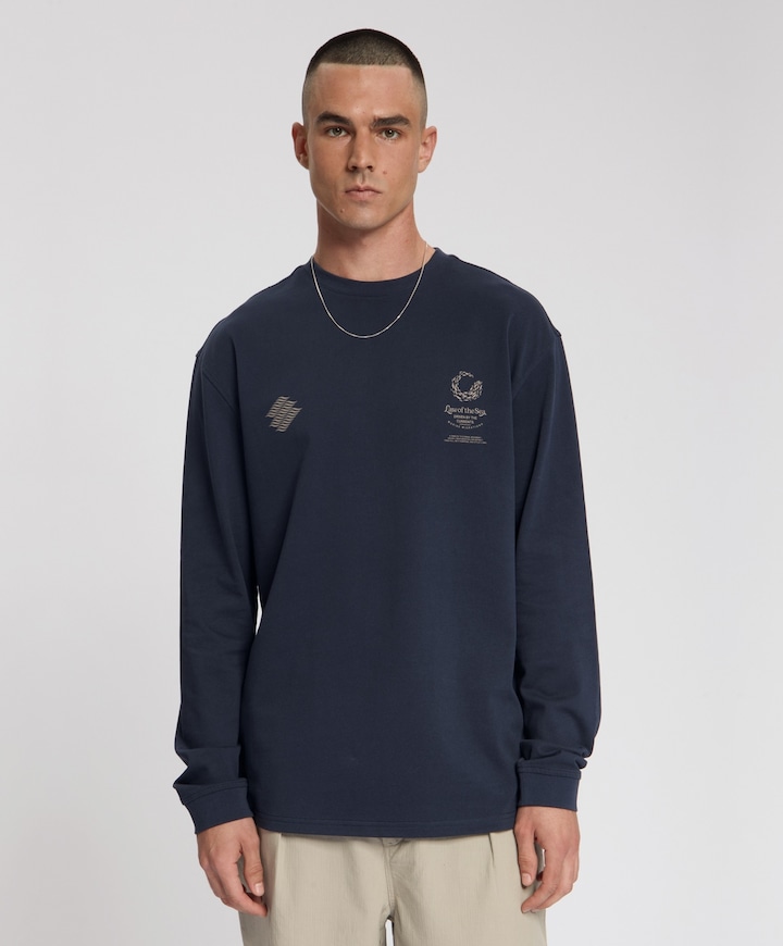 Heren longsleeve blauw