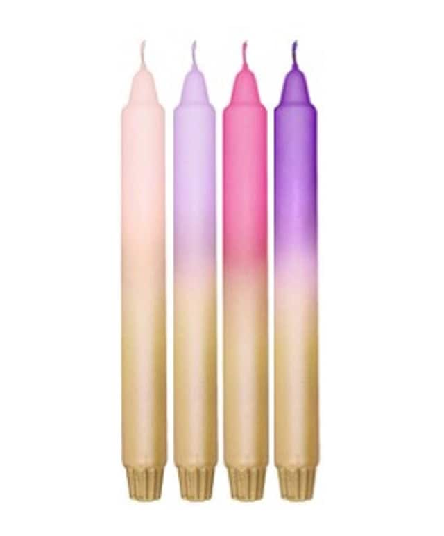 Vondels 4 luxury candles H25cm multicolor