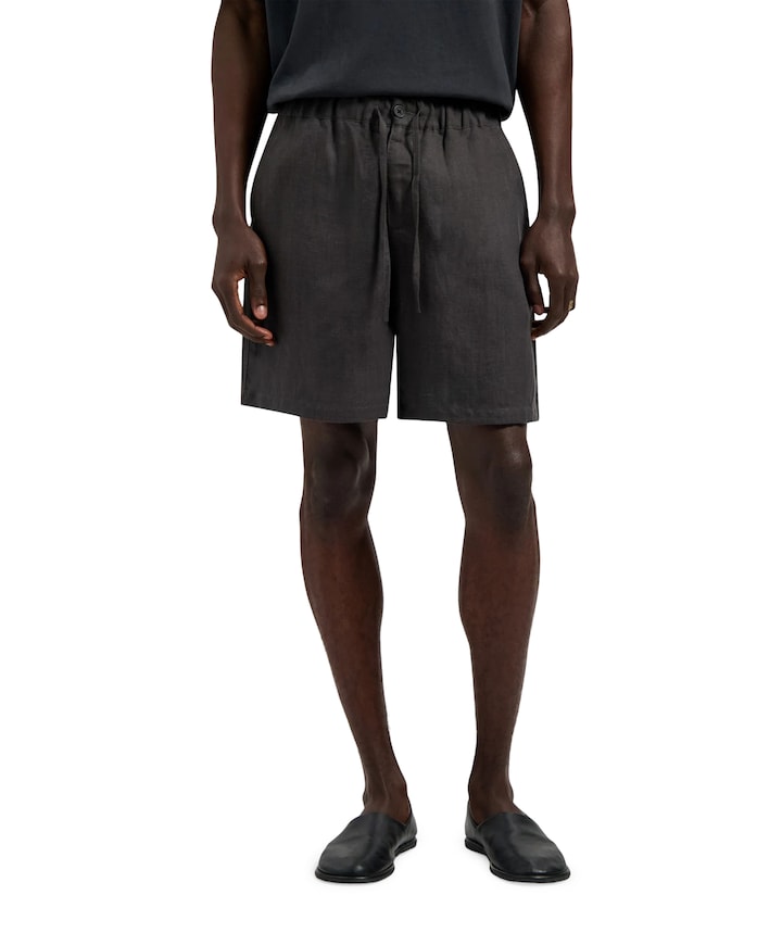 Linen Blend Short heren korte broek grijs