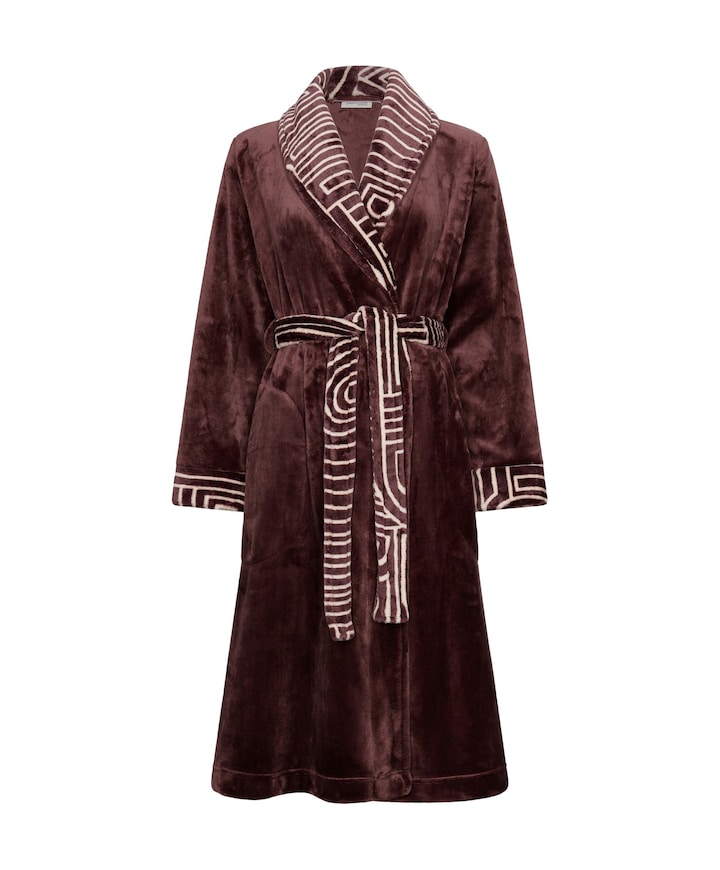 Dames ochtendjas bordeaux