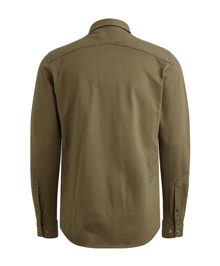 Heren overhemd lange mouw beige