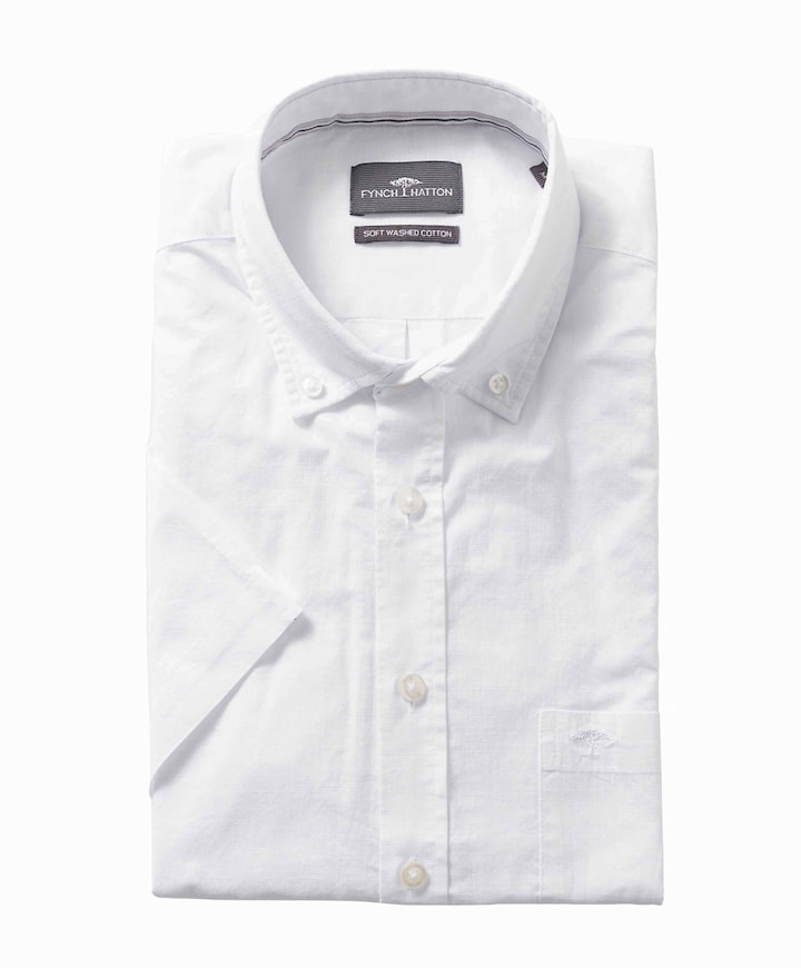 Heren overhemd korte mouw wit