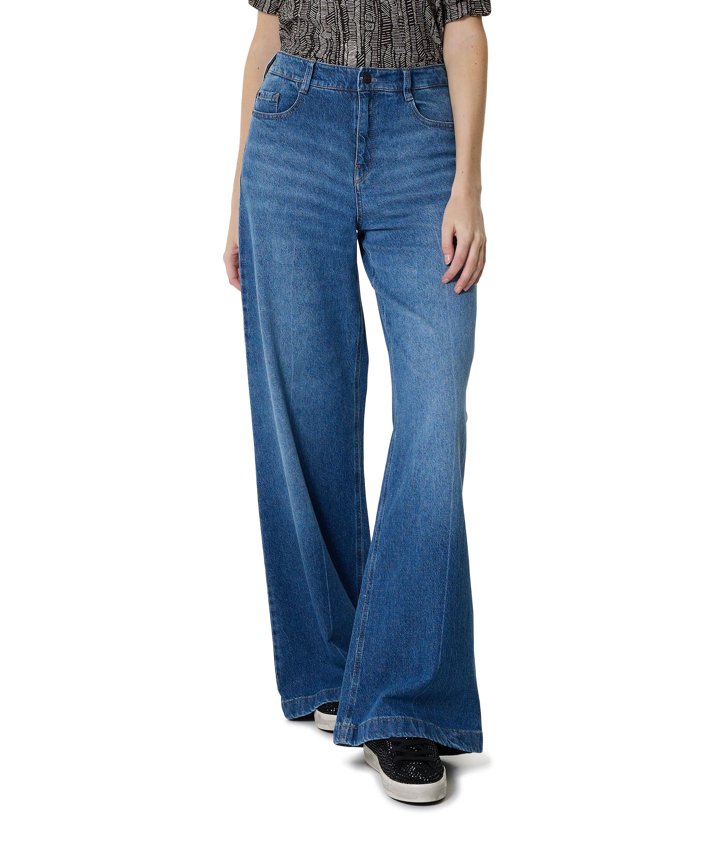Wide leg Modern jeans blauw