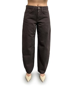 mid waist balloon dames jeans bruin
