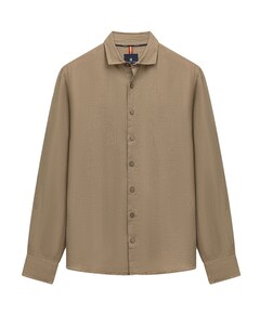 Heren overhemd lange mouw beige