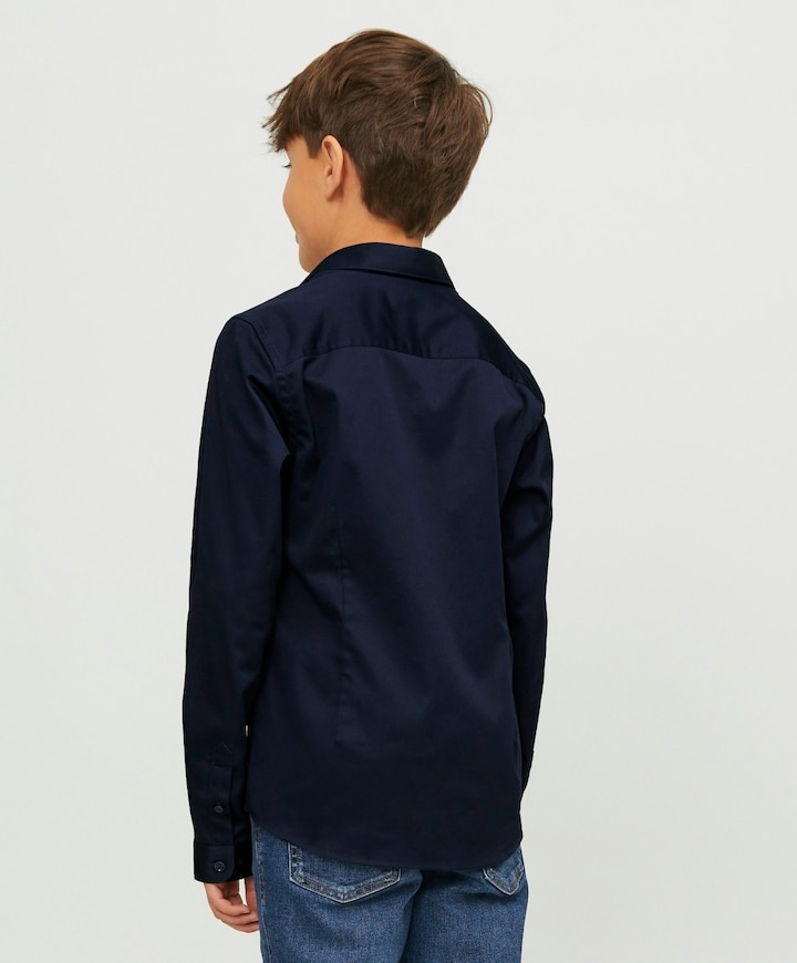 Jongens overhemd lange mouw blauw
