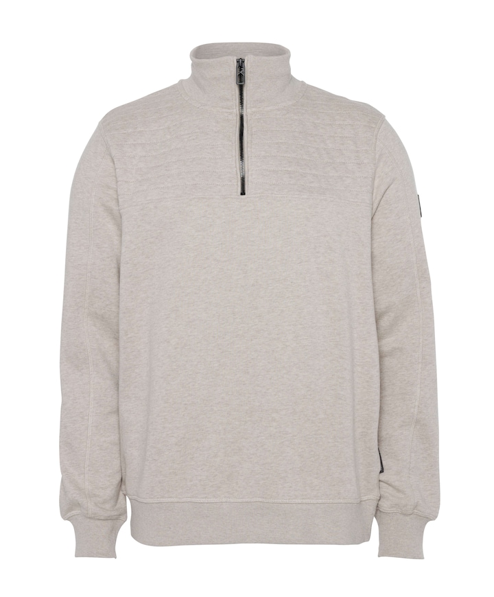 Heren trui met rits beige