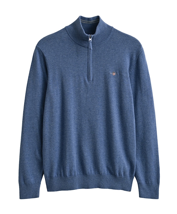 Heren trui met rits blauw