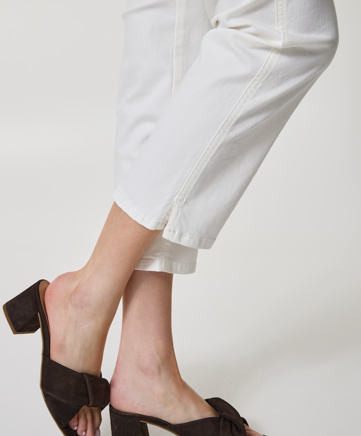 CICI CROP SLIT SPORTY dames jeans ecru