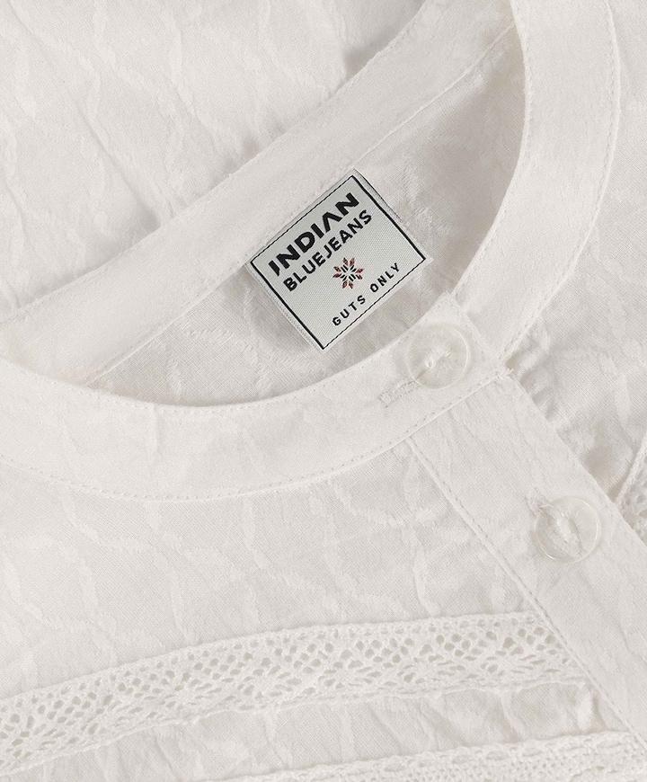 Meisjes blouse korte mouw wit