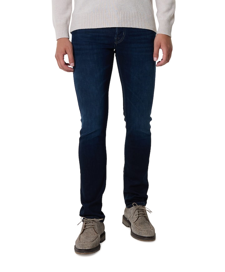 Nick Slim 5 Pocket heren jeans blauw