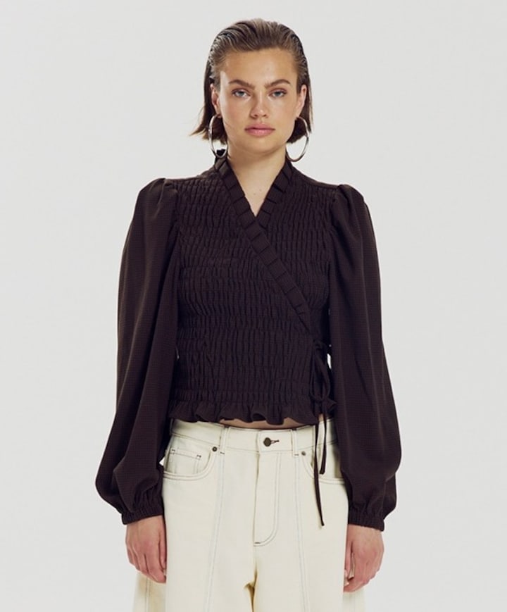 Dames blouse bruin