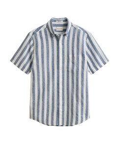 Heren overhemd korte mouw blauw