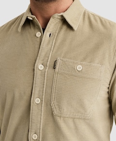 Heren overhemd lange mouw beige