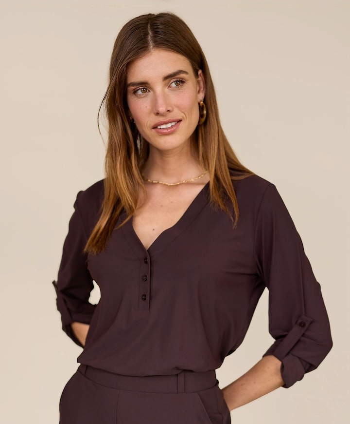 Dames blouse bruin
