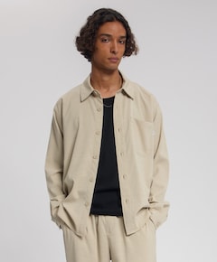 Heren overhemd lange mouw beige
