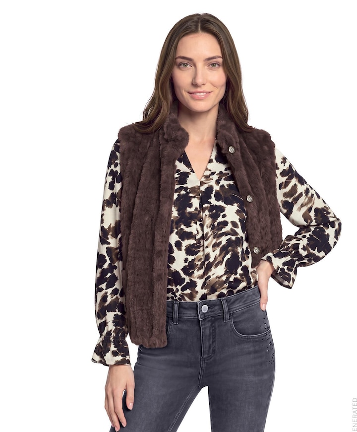 Dames gilet bruin