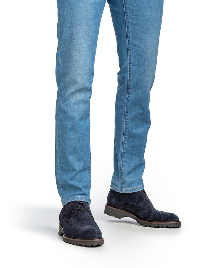 heren veterboots blauw