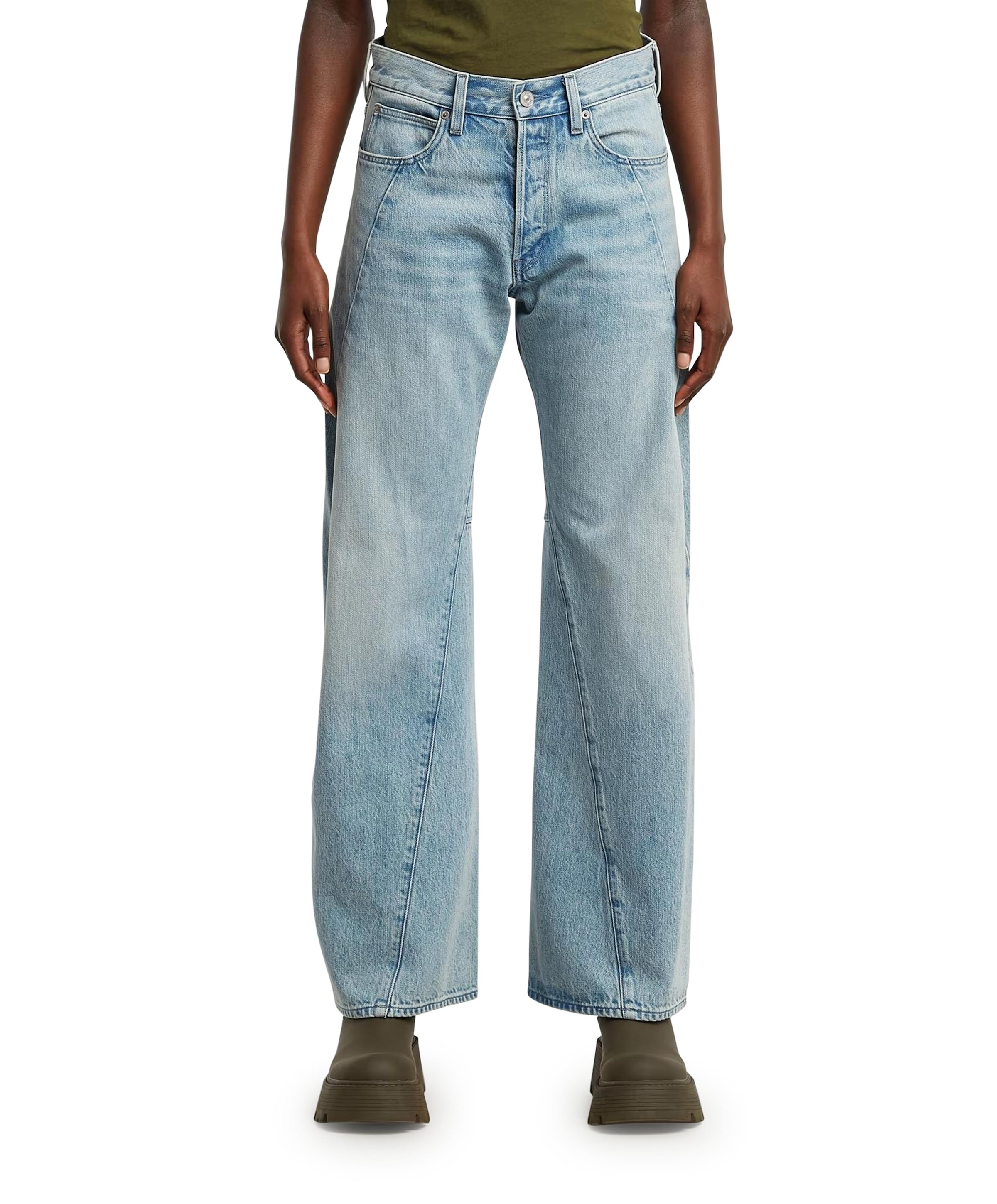 Contor 3D Wide Wmn dames jeans blauw