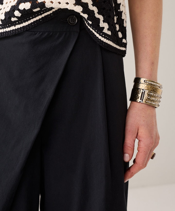 Wrap Cotton dames korte broek zwart