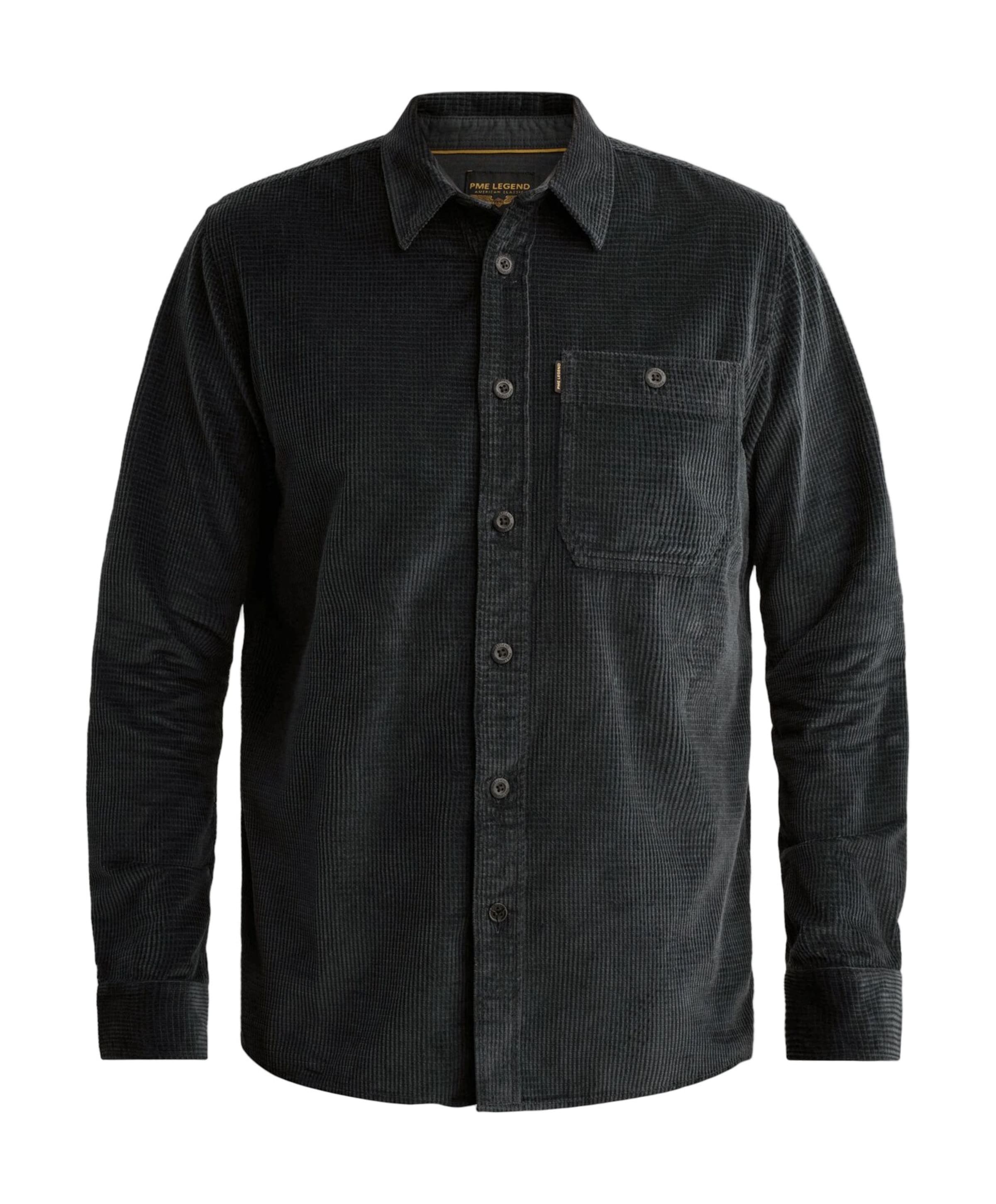 Heren overhemd lange mouw blauw