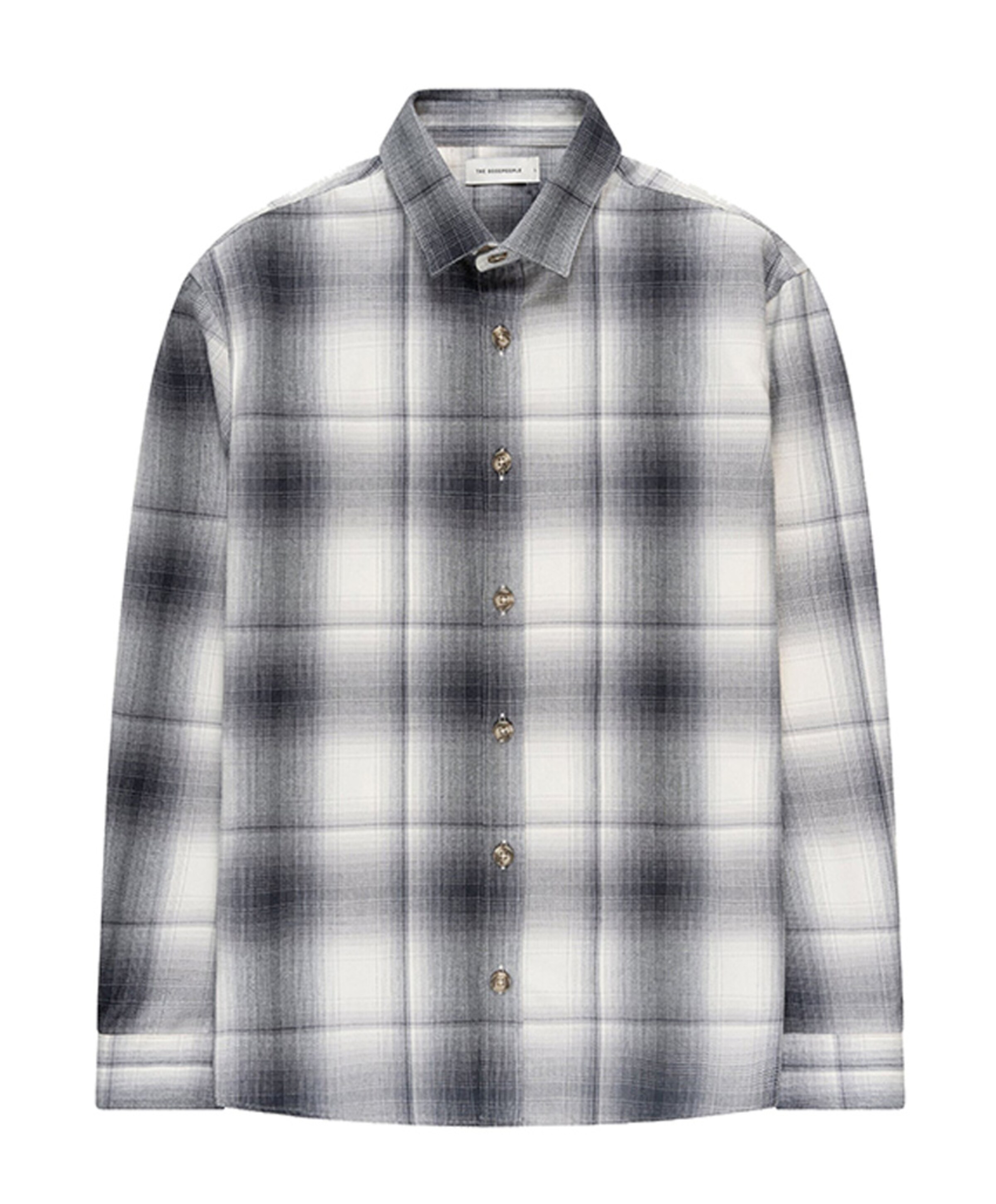 Heren overhemd lange mouw grijs