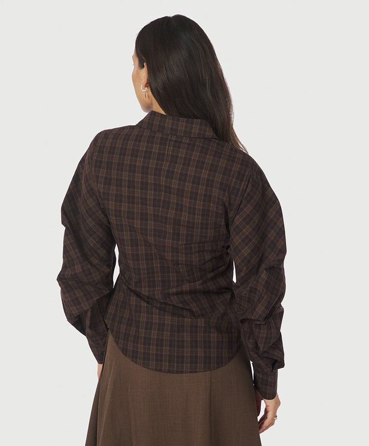 Dames blouse bruin