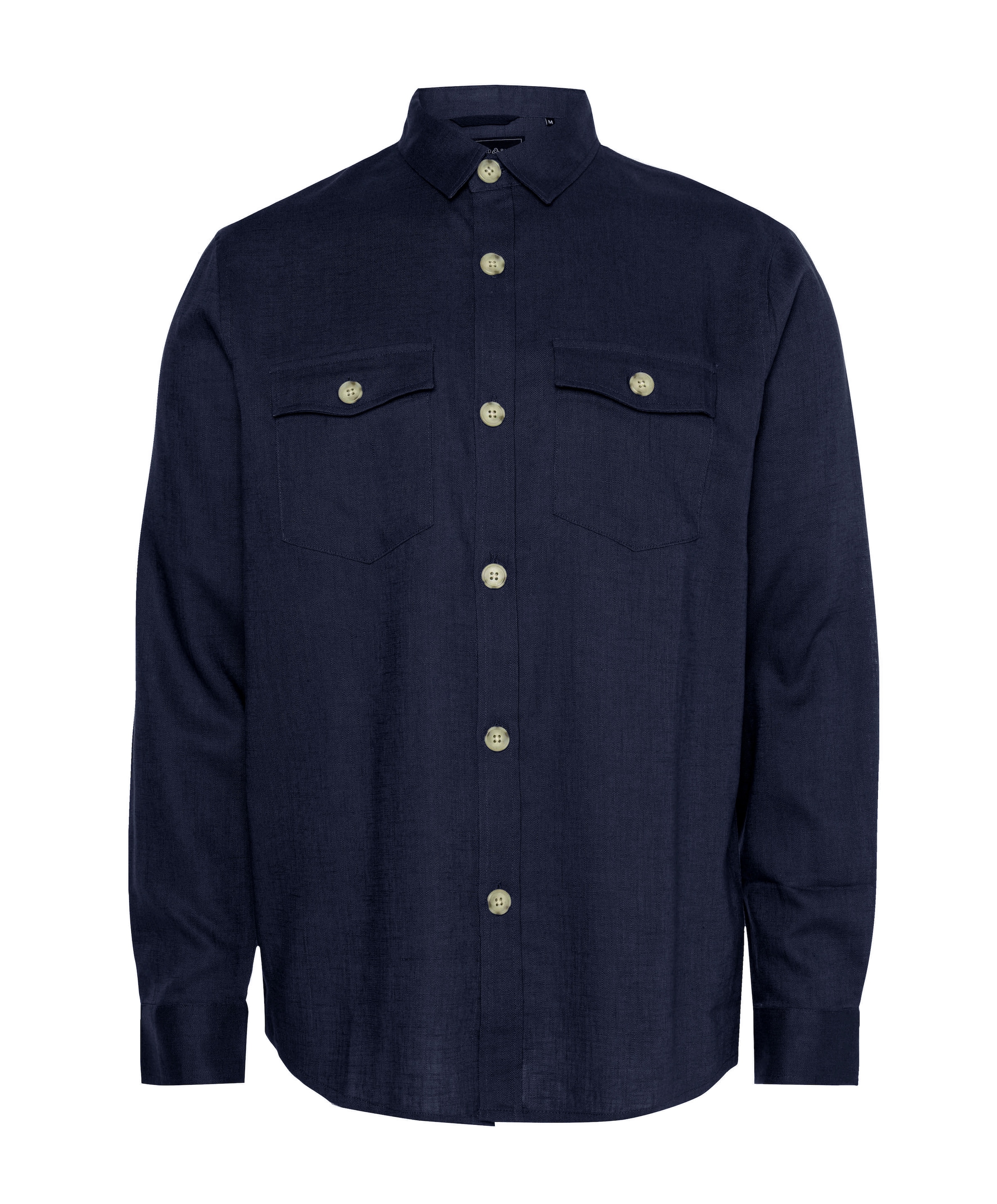 Heren overhemd lange mouw blauw