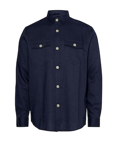 Heren overhemd lange mouw blauw