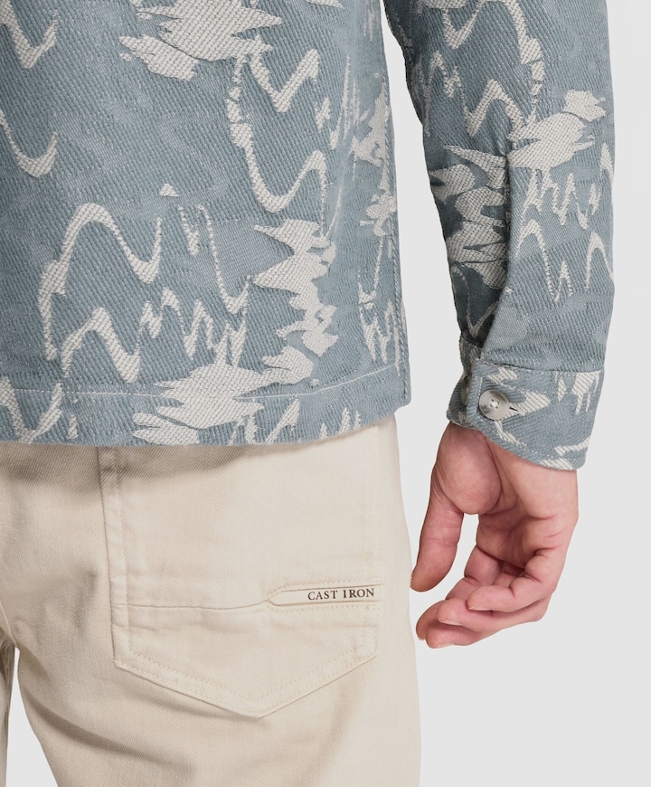 Heren overhemd lange mouw blauw