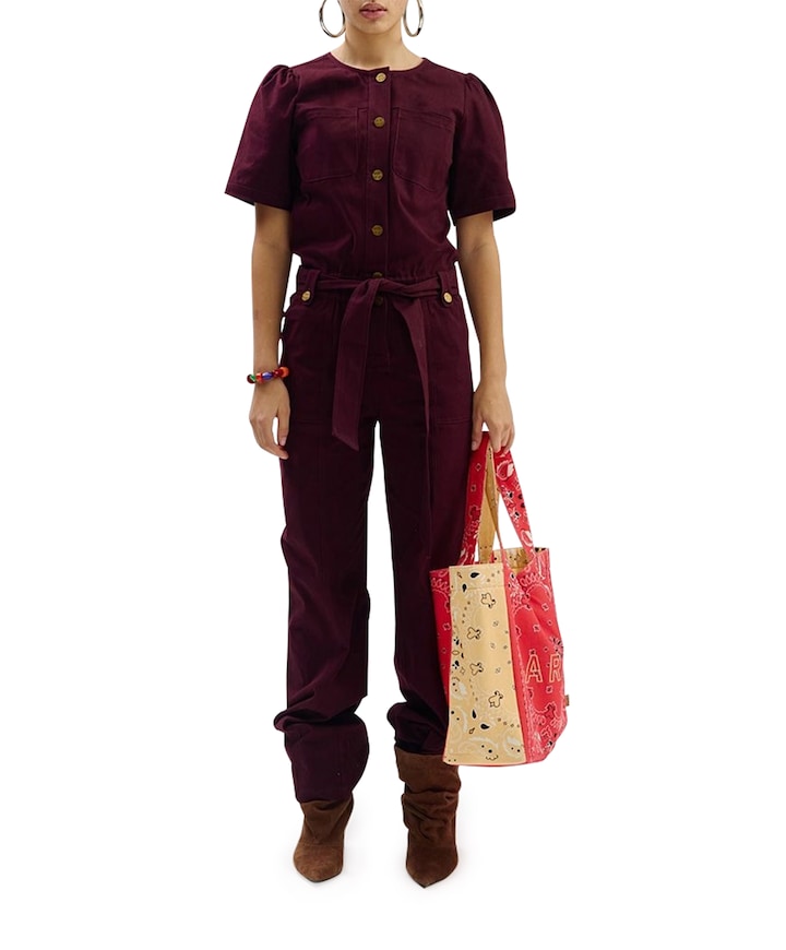 YAEL-JS LONG dames jumpsuit bordeaux