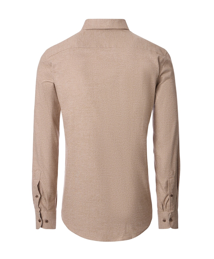 Heren overhemd lange mouw beige