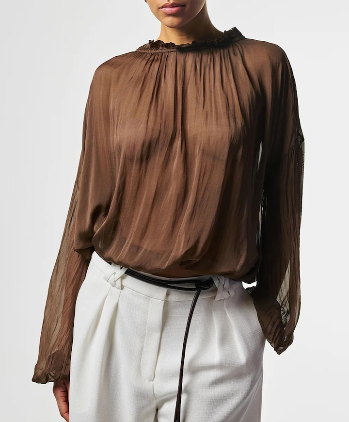 Dames blouse bruin
