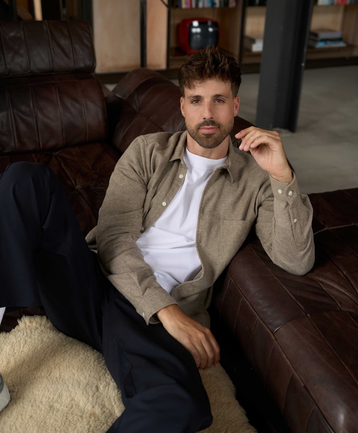 Overhemd lange mouw bruin