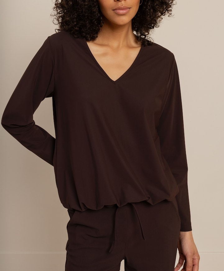 Dames longsleeve bruin