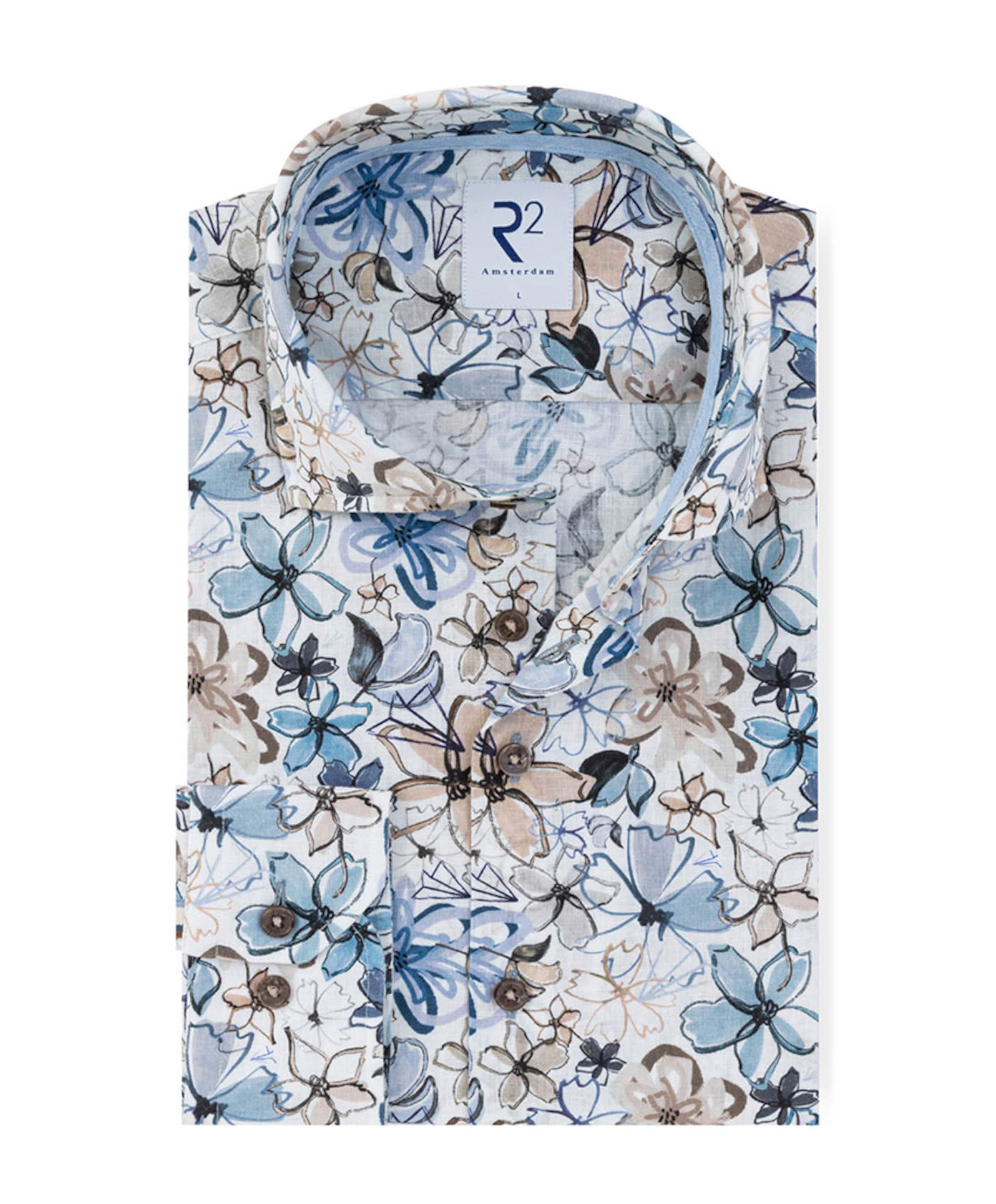 Heren overhemd lange mouw beige