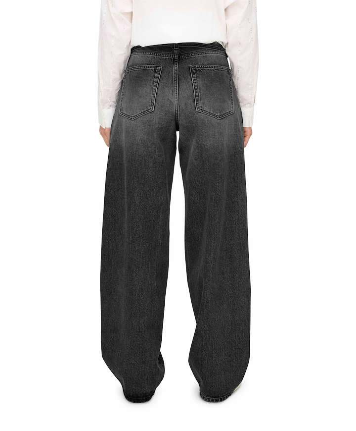 ONLGIANNA MW STRAIGHT jeans zwart