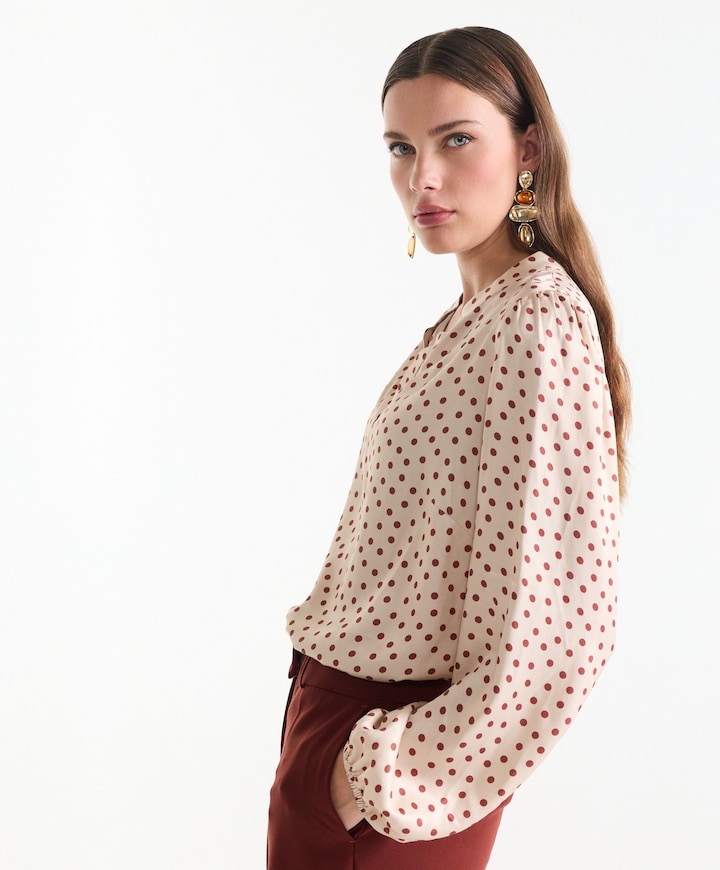 Dames blouse beige