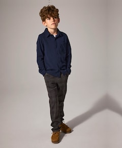 Jongens overhemd lange mouw blauw