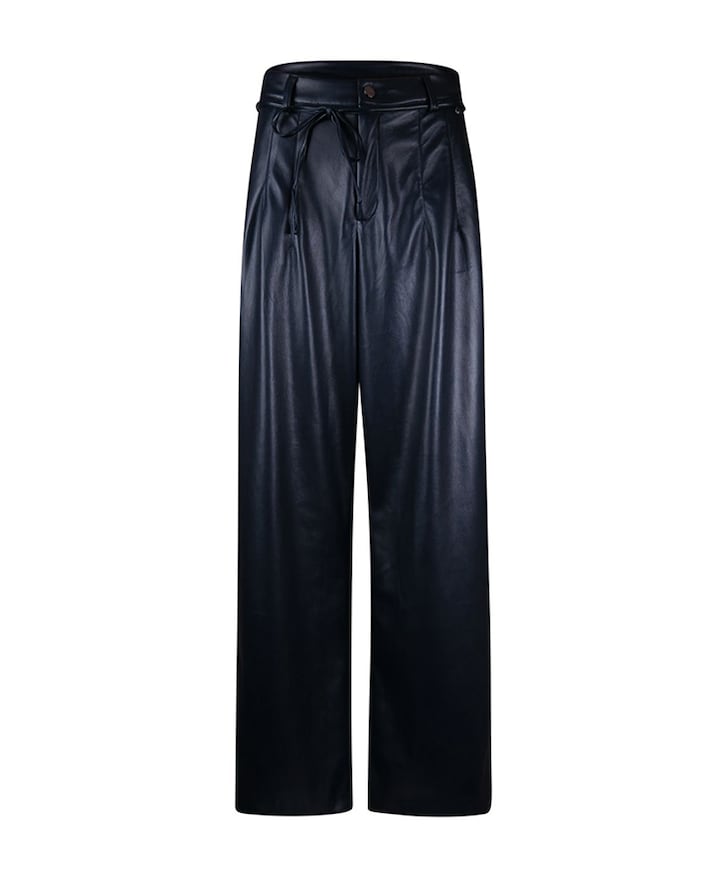 Vegan leather broek blauw