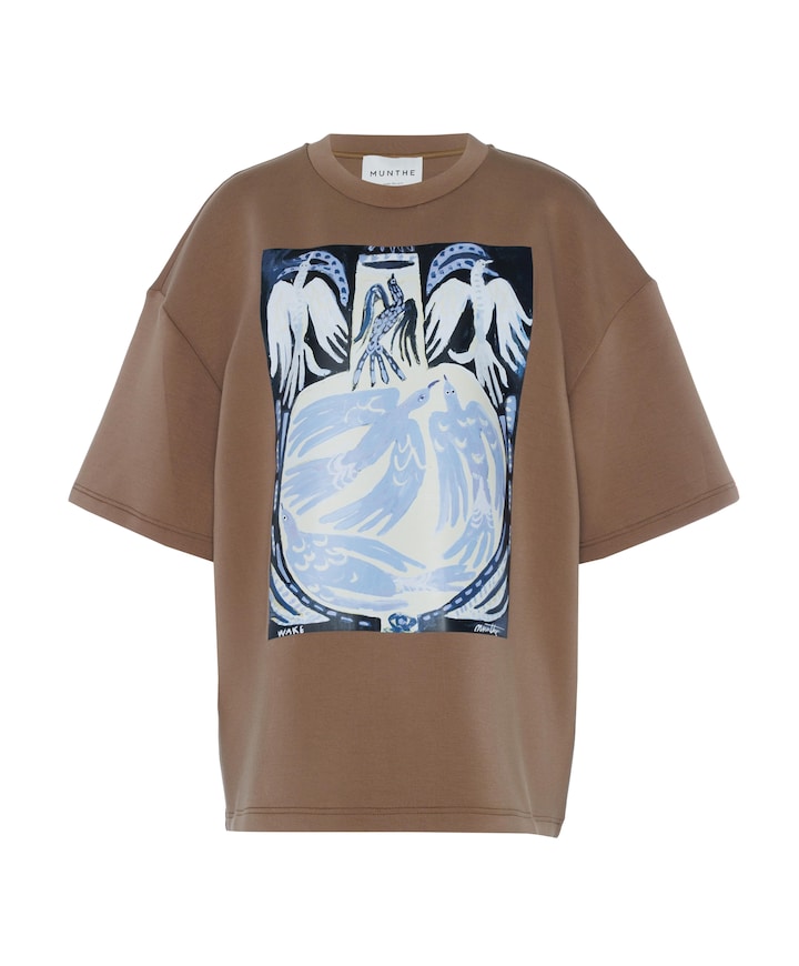 Dames T-shirt bruin