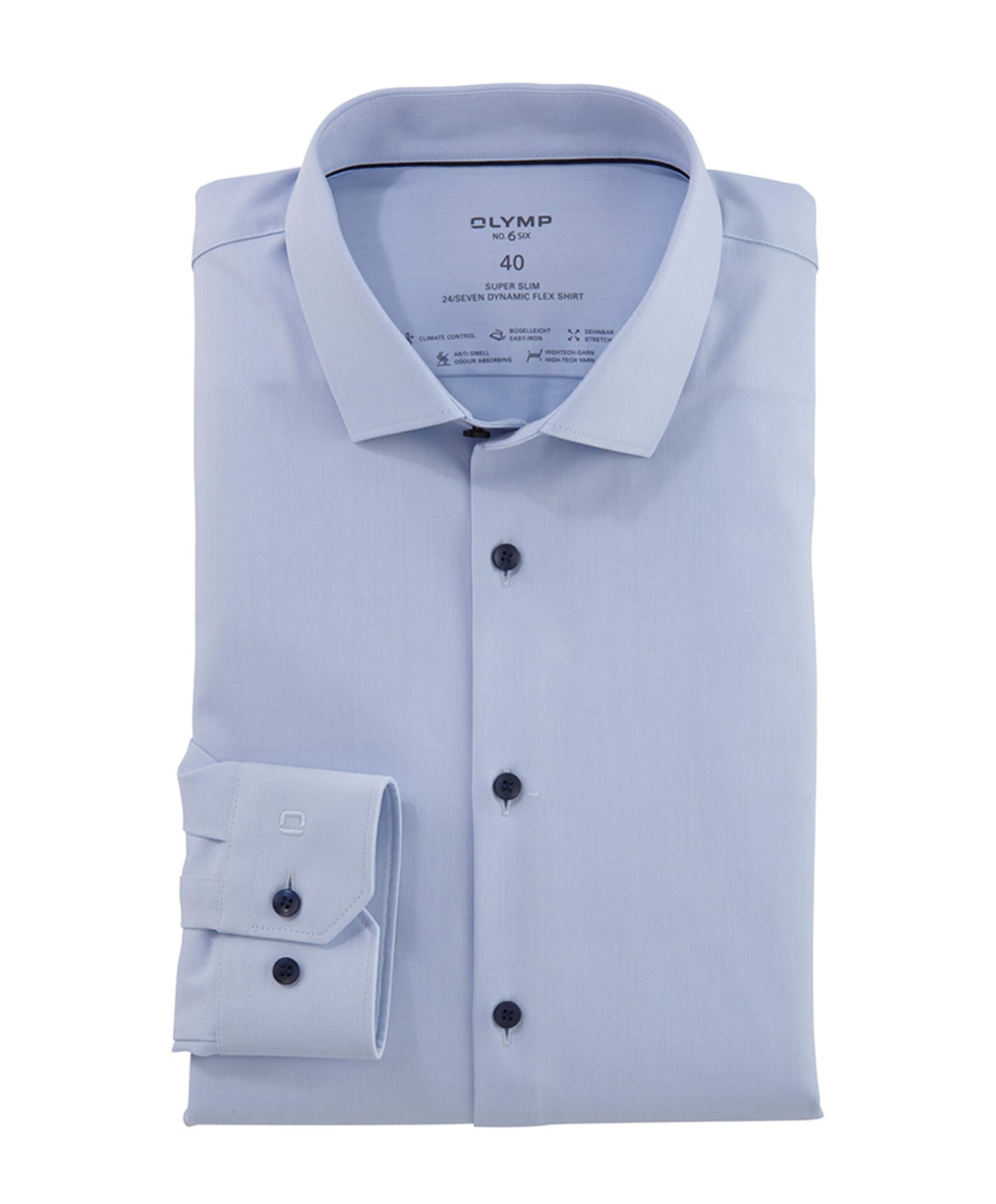 Heren overhemd lange mouw blauw