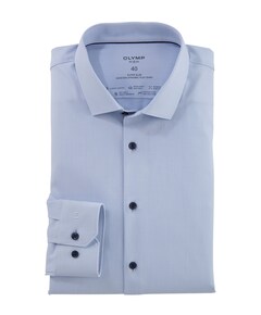 Heren overhemd lange mouw blauw