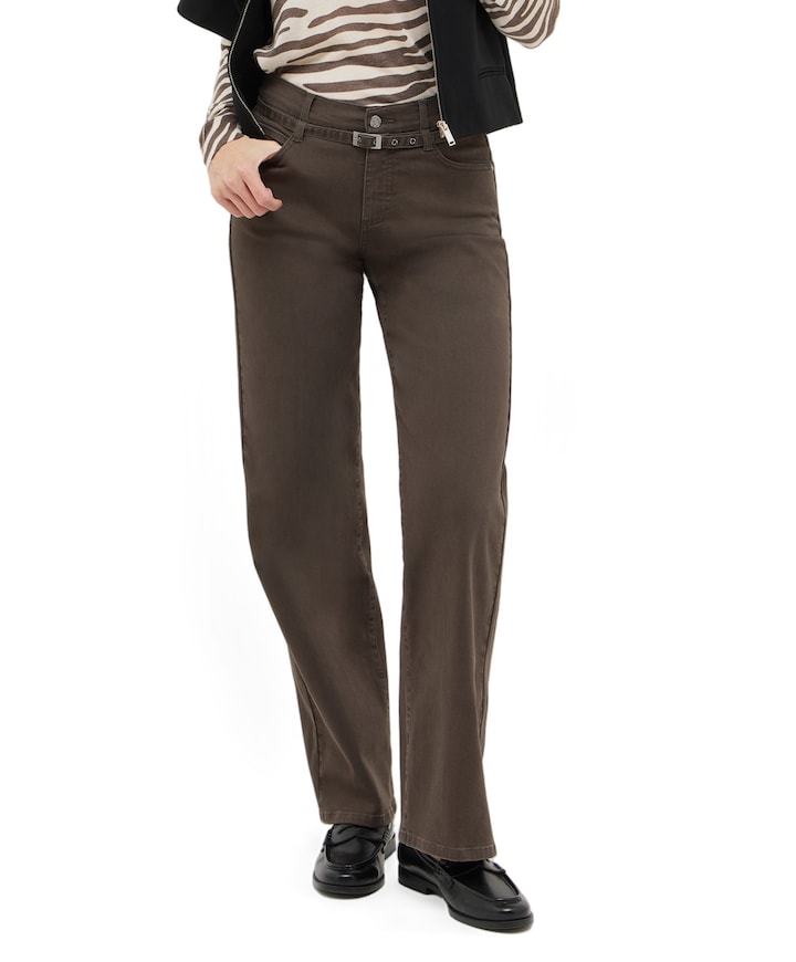 LIZ BELT dames jeans bruin