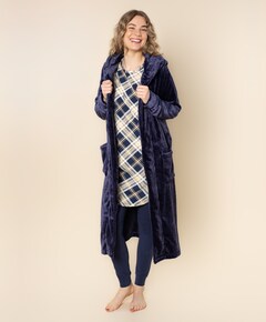 Dames ochtendjas blauw