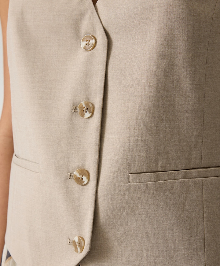 Dames gilet beige