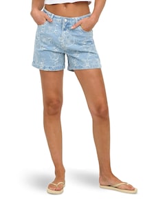 ONLPHINE-AUDE JAQUARD QY dames korte broek blauw
