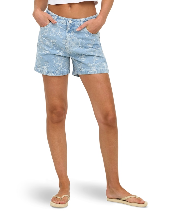 ONLPHINE-AUDE JAQUARD QY dames korte broek blauw