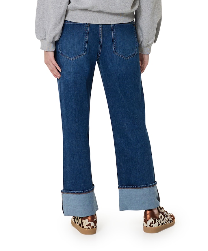 mid waist straight jeans blauw